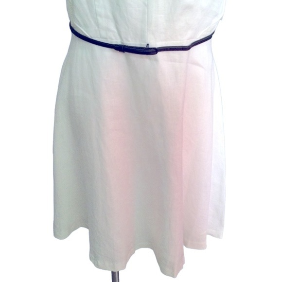 Donna Morgan Linen Lace Fit and Flare Belted Halter Neck Dress Nwt - Picture 15 of 15